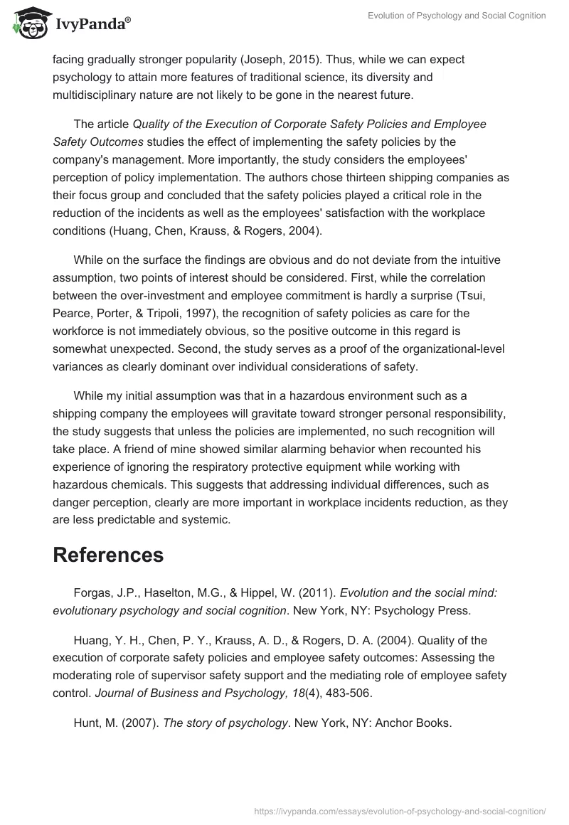Evolution of Psychology and Social Cognition. Page 2