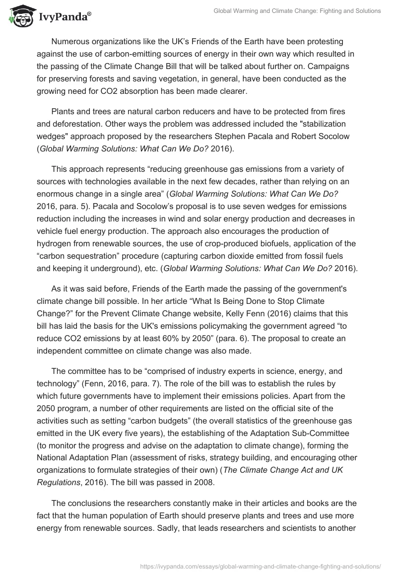 Global Warming and Climate Change: Fighting and Solutions. Page 4