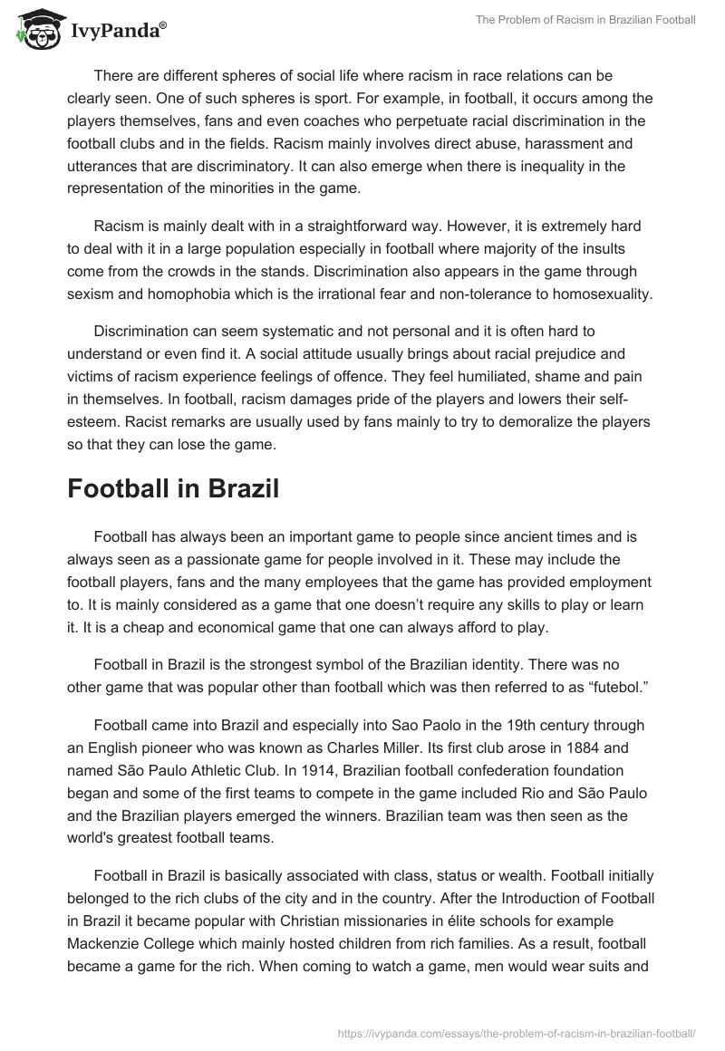 The Problem of Racism in Brazilian Football. Page 2