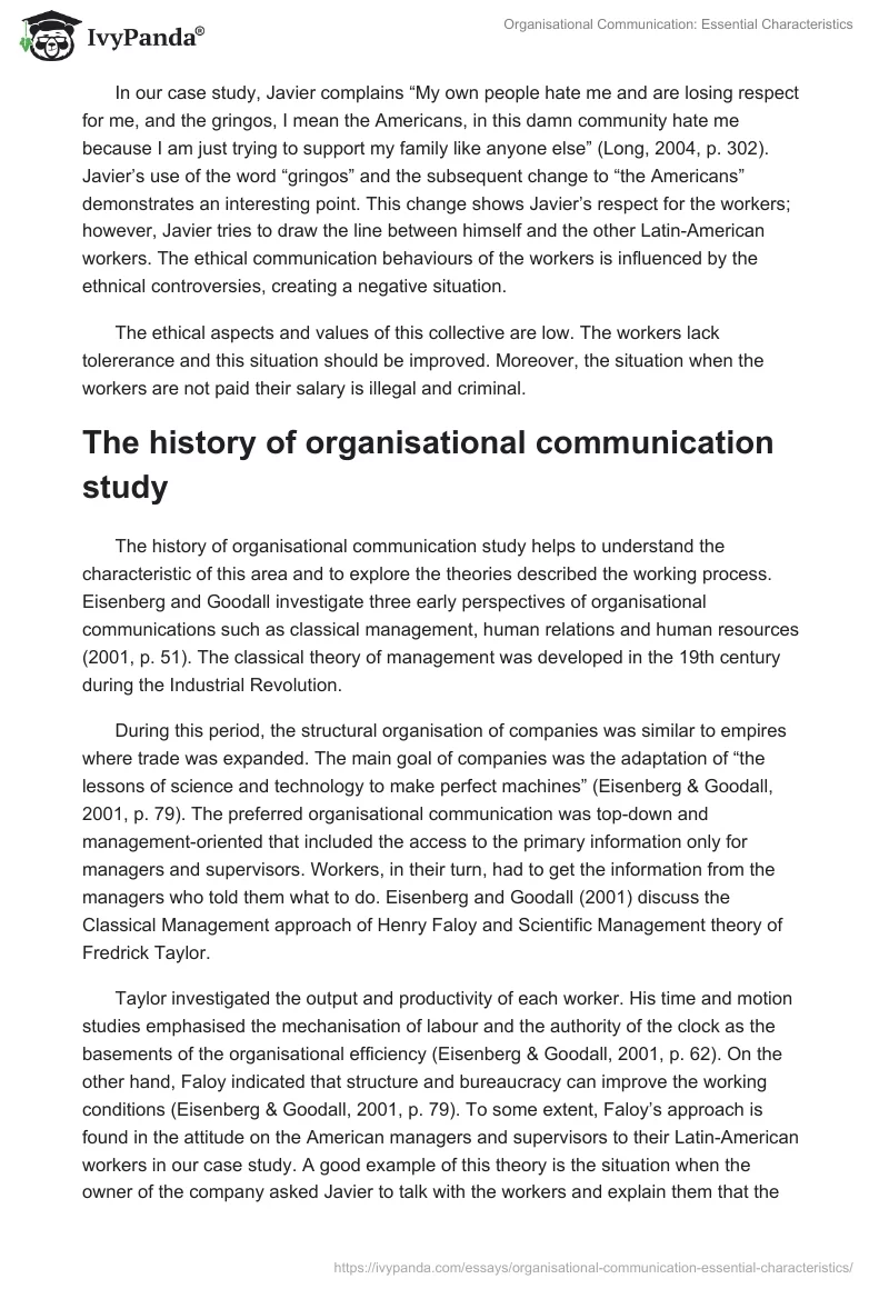 Organisational Communication: Essential Characteristics. Page 3