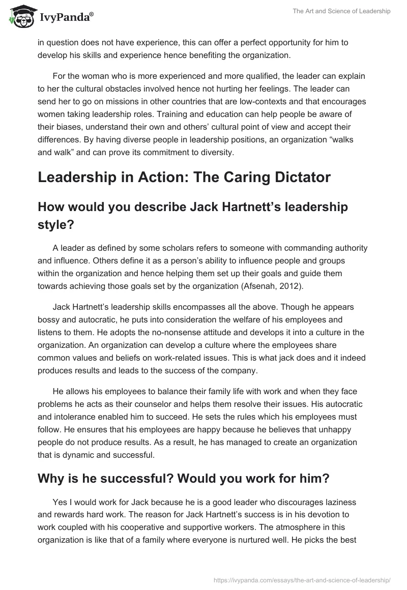 The Art and Science of Leadership. Page 3