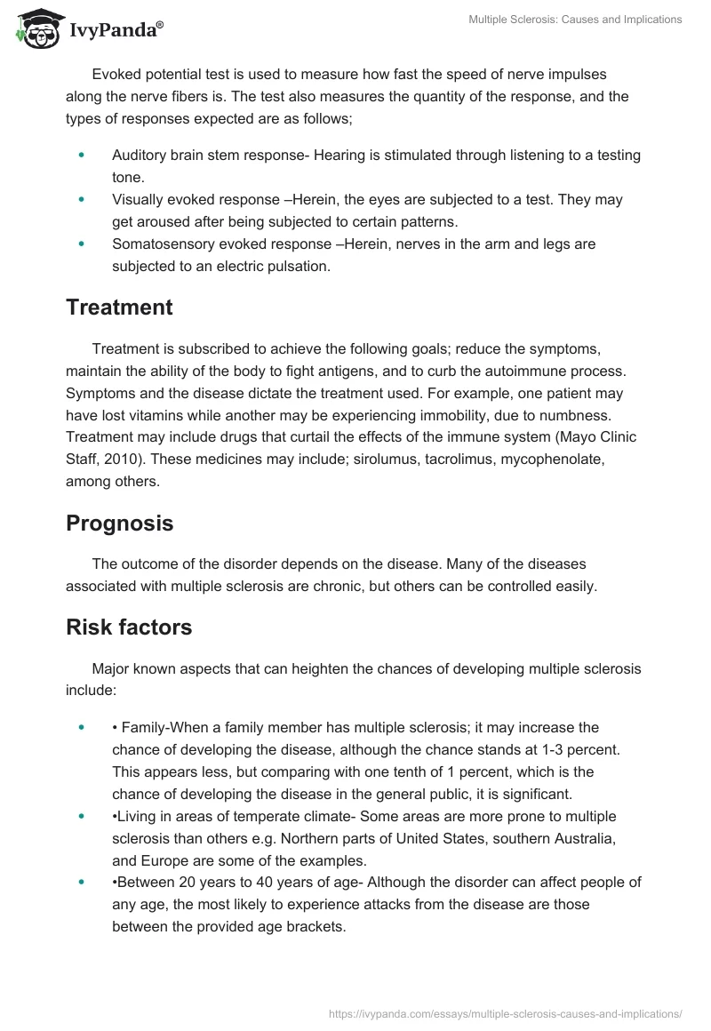 Multiple Sclerosis: Causes and Implications. Page 4