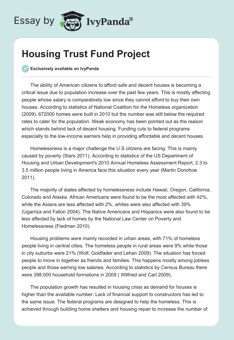 Housing Trust Fund Project. Page 1