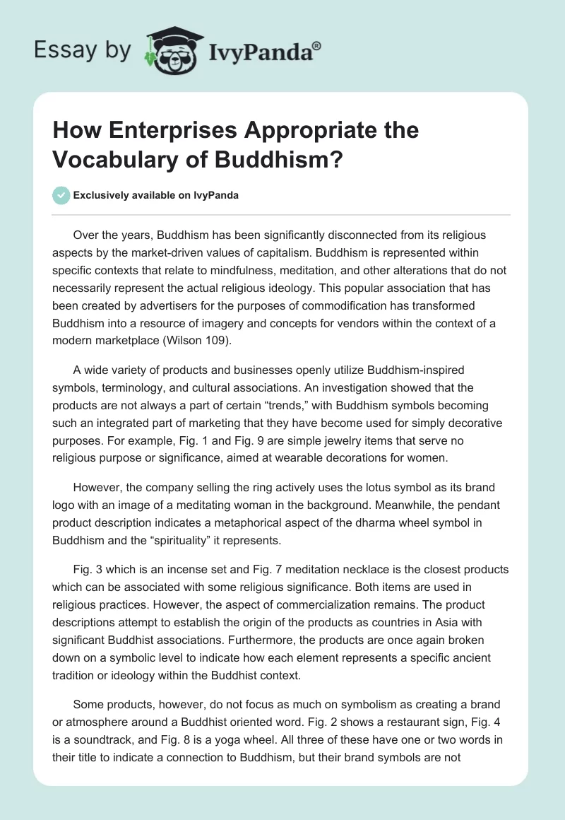 How Enterprises Appropriate the Vocabulary of Buddhism?. Page 1
