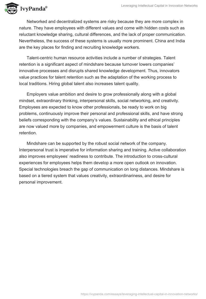 Leveraging Intellectual Capital in Innovation Networks. Page 2