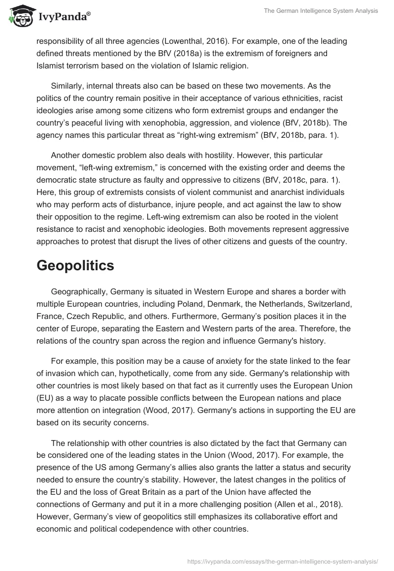 The German Intelligence System Analysis. Page 2