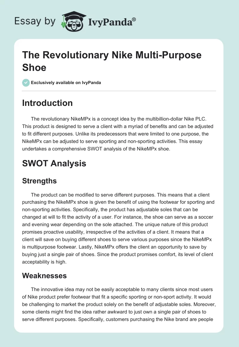 The Revolutionary Nike Multi-Purpose Shoe. Page 1