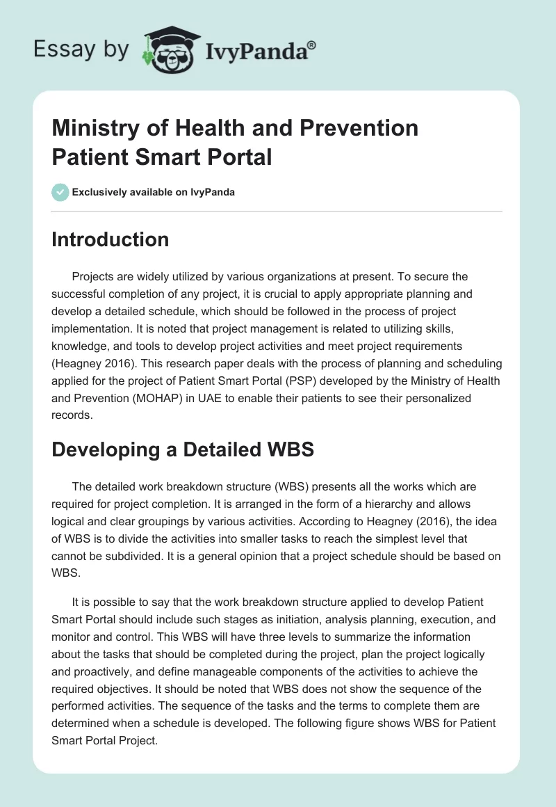 Ministry of Health and Prevention Patient Smart Portal. Page 1