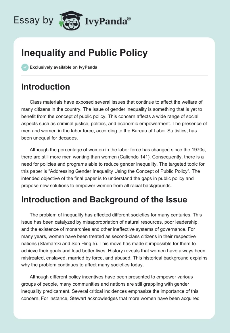 Inequality and Public Policy. Page 1