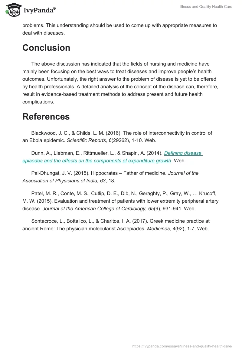 Illness and Quality Health Care. Page 4