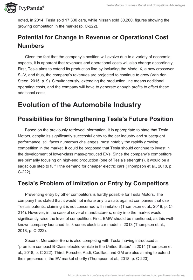 Tesla Motors Business Model and Competitive Advantages. Page 4