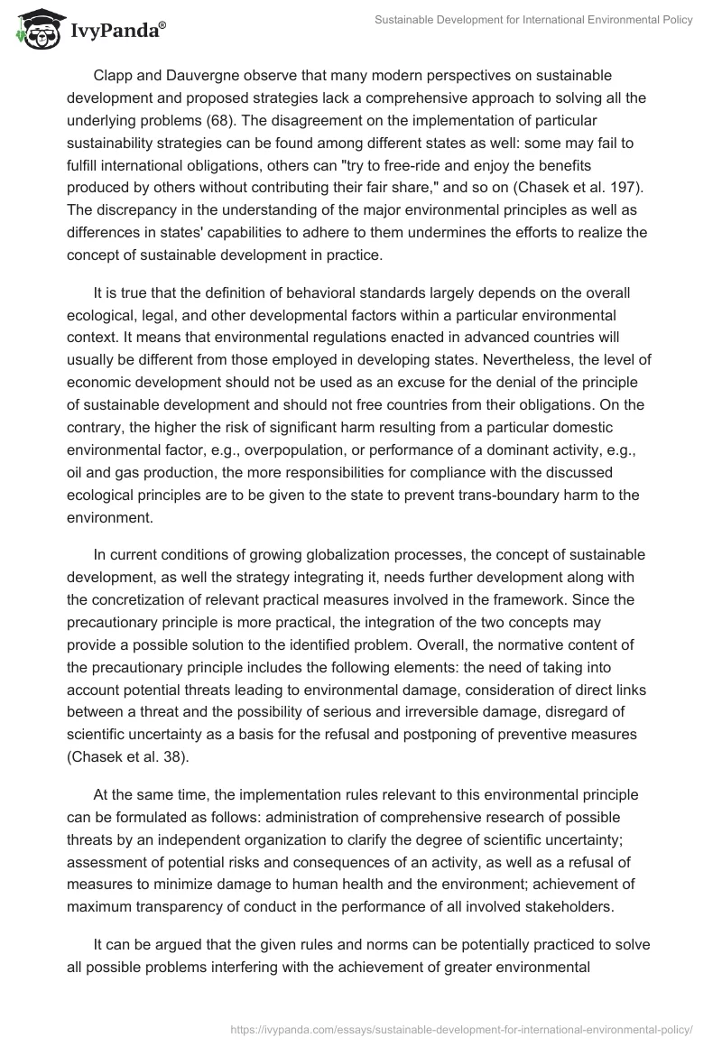 Sustainable Development for International Environmental Policy. Page 3