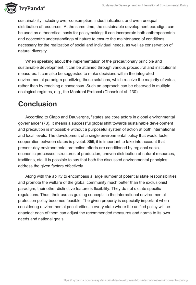 Sustainable Development for International Environmental Policy. Page 4