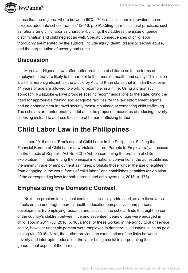 Child Labor in India, Nigeria and the Philippines. Page 5