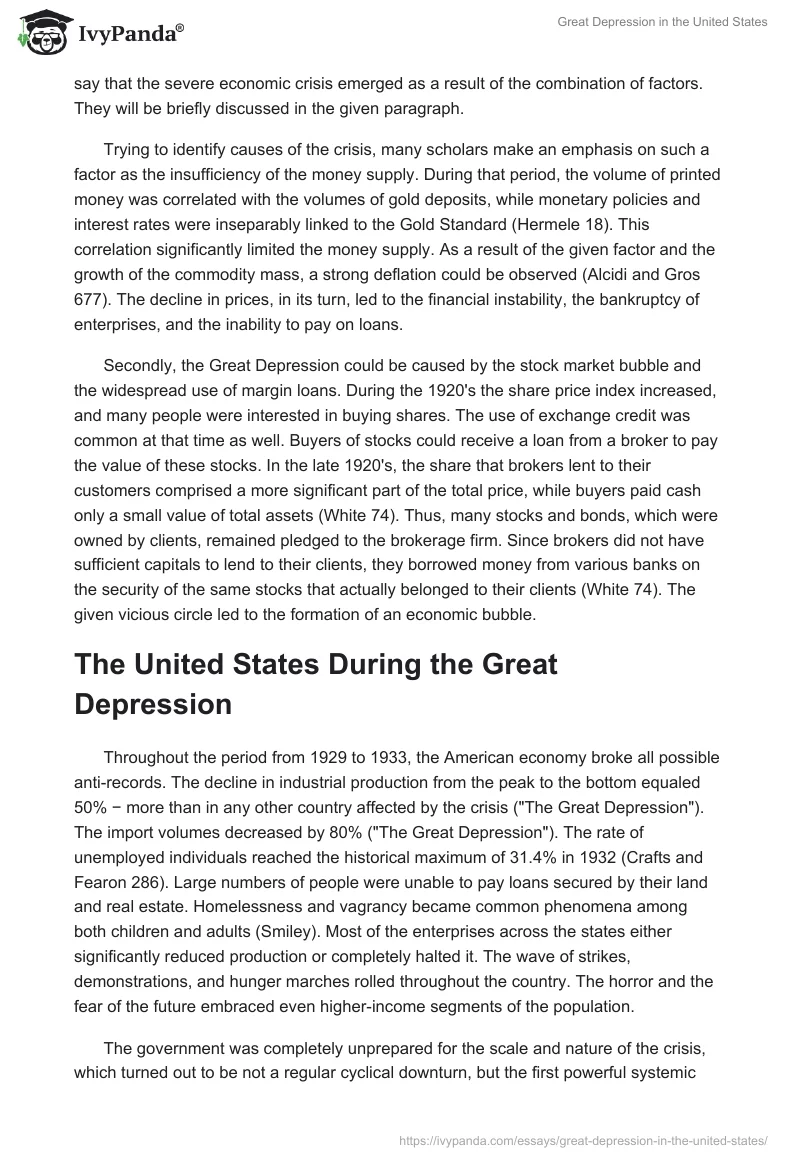 Great Depression in the United States. Page 2