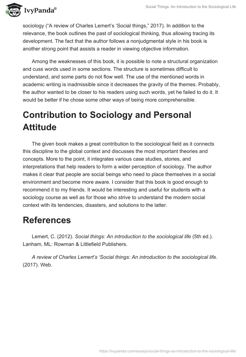 Social Things: An Introduction to the Sociological Life. Page 2