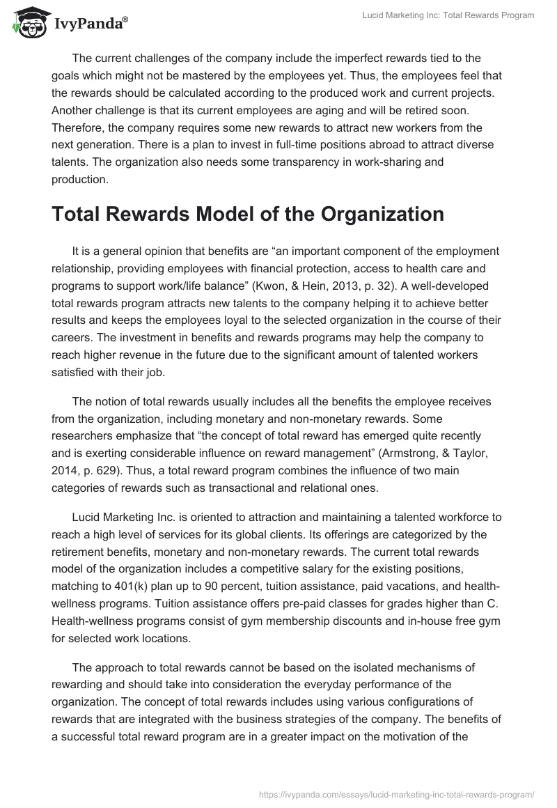 Lucid Marketing Inc: Total Rewards Program. Page 2
