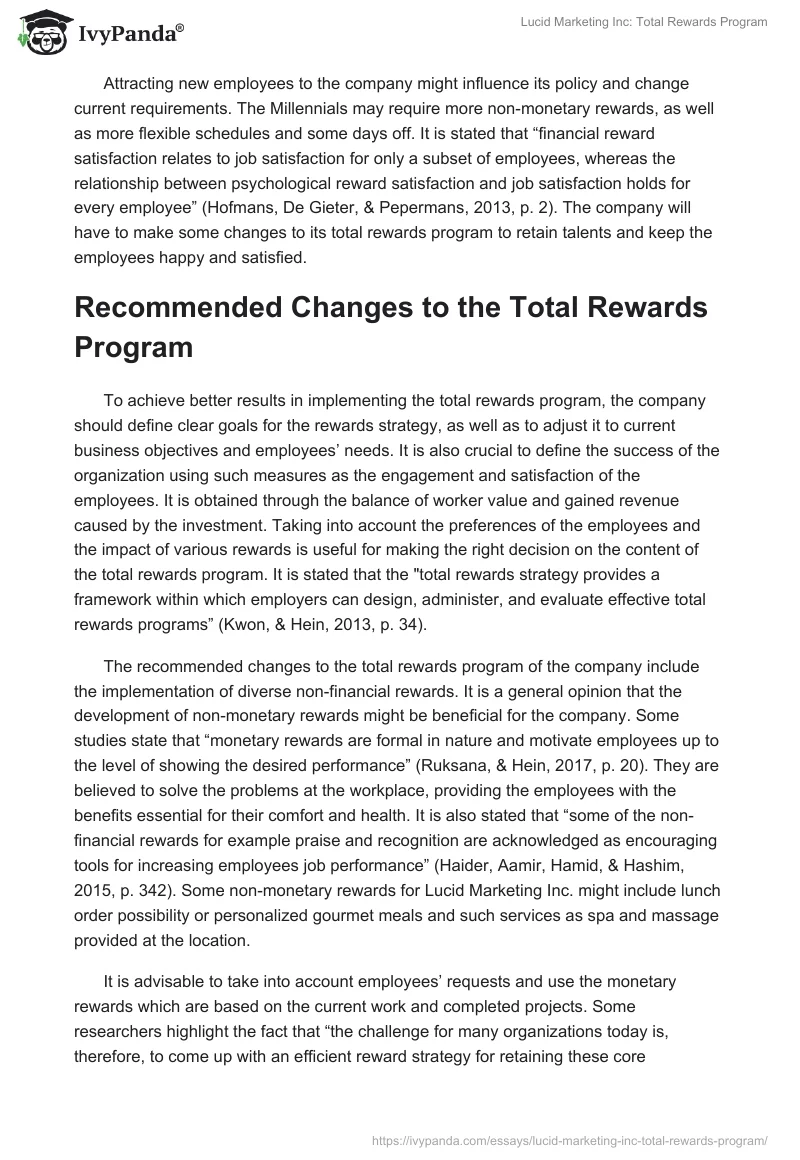 Lucid Marketing Inc: Total Rewards Program. Page 4