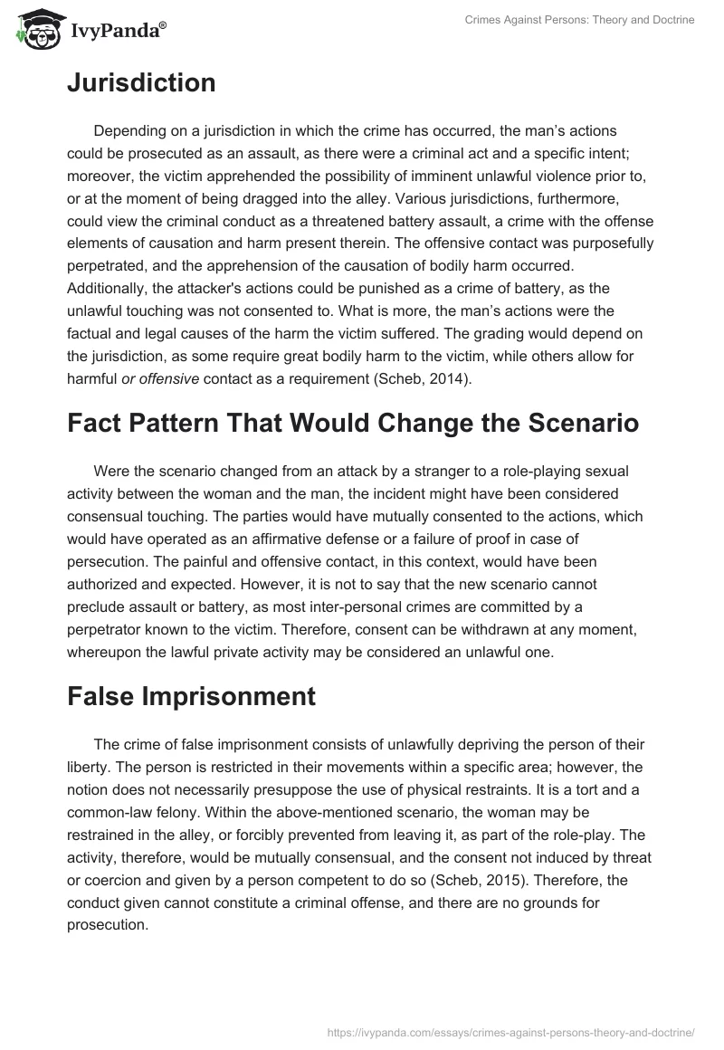 Crimes Against Persons: Theory and Doctrine. Page 2