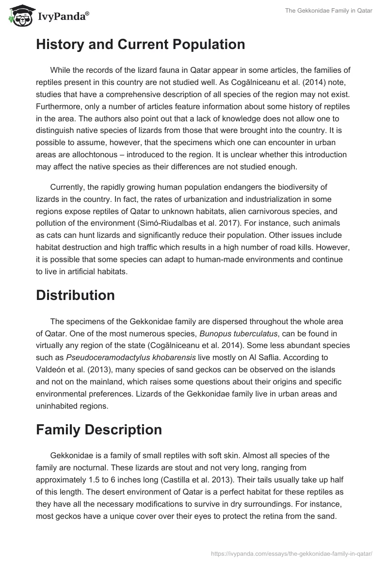 The Gekkonidae Family in Qatar. Page 2
