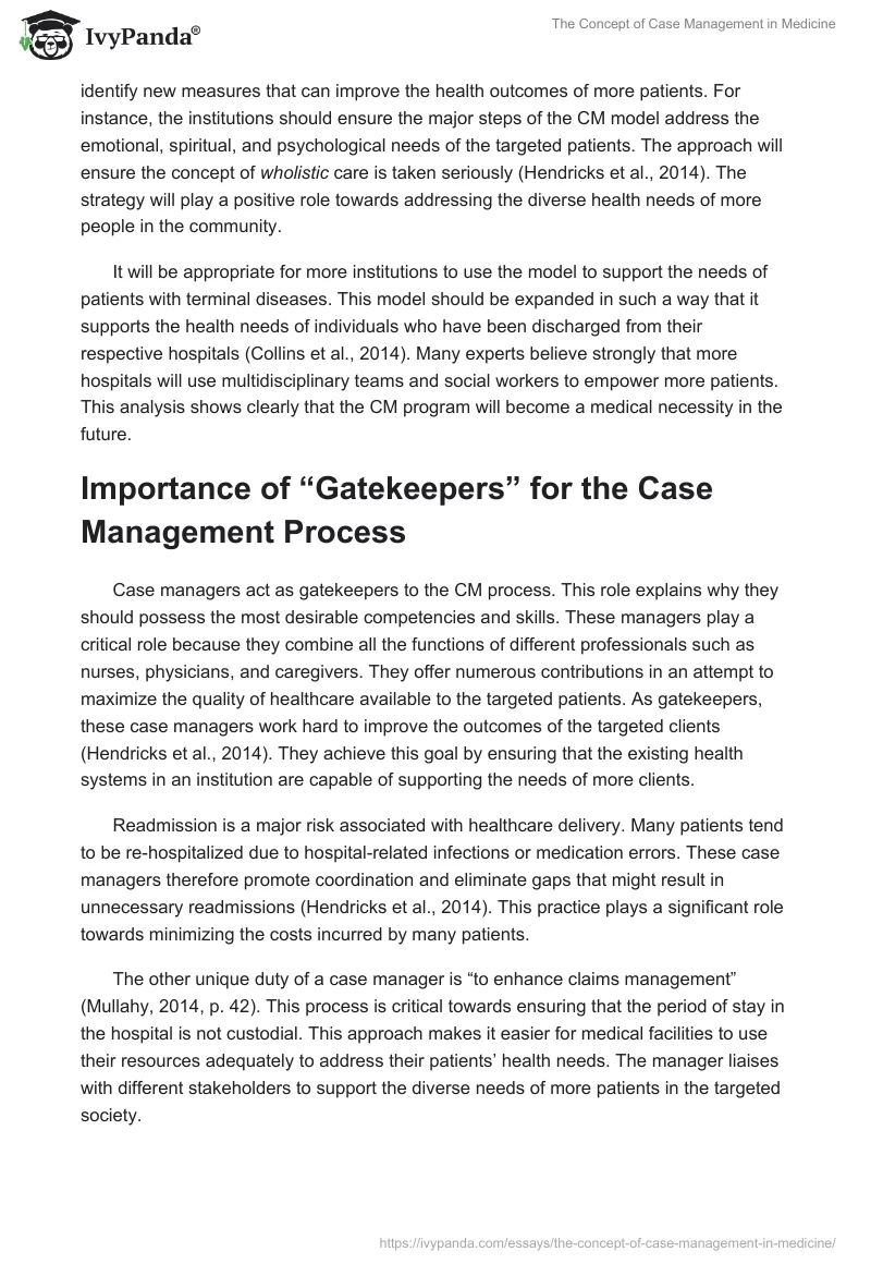 The Concept of Case Management in Medicine. Page 4