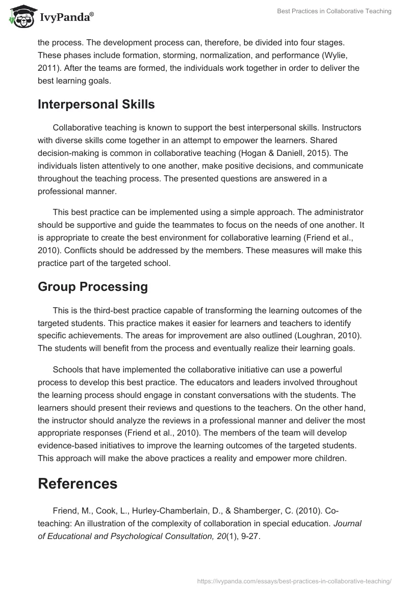 Best Practices in Collaborative Teaching. Page 2