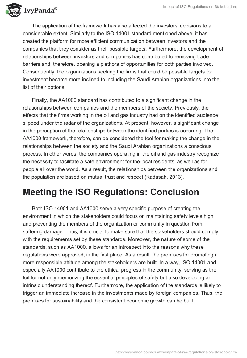 Impact of ISO Regulations on Stakeholders. Page 3