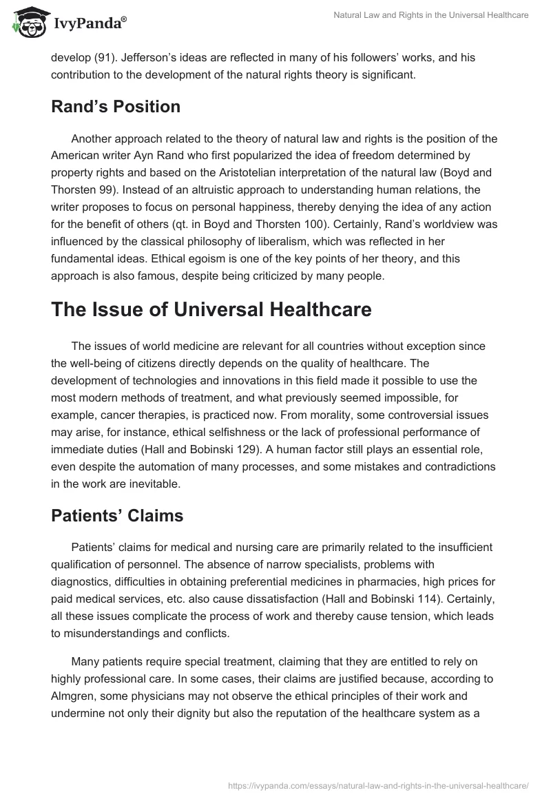 Natural Law and Rights in the Universal Healthcare. Page 3