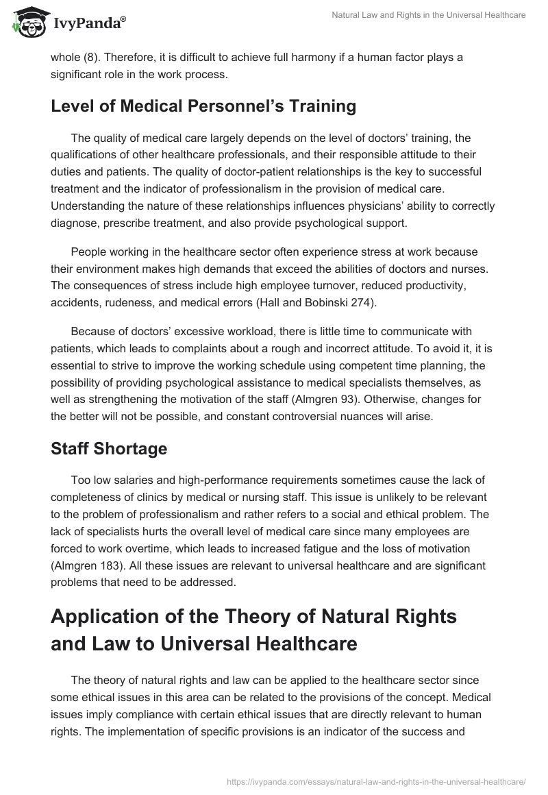 Natural Law and Rights in the Universal Healthcare. Page 4