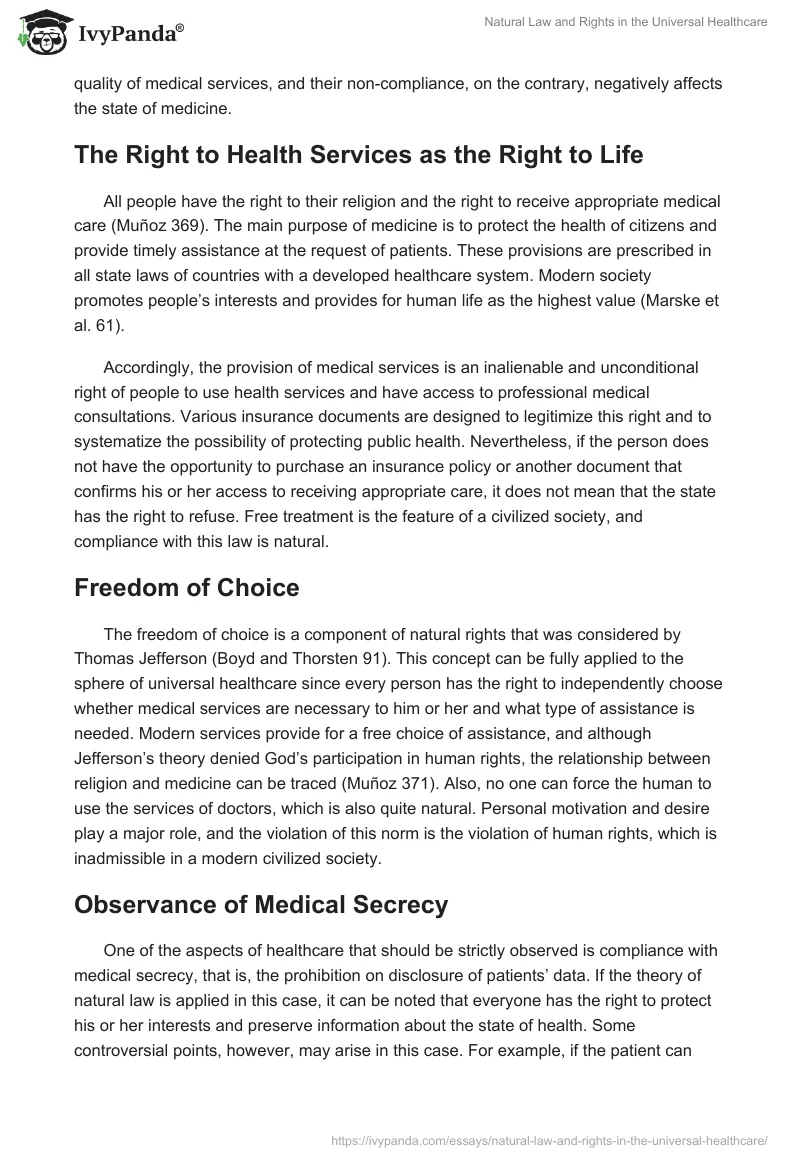 Natural Law and Rights in the Universal Healthcare. Page 5