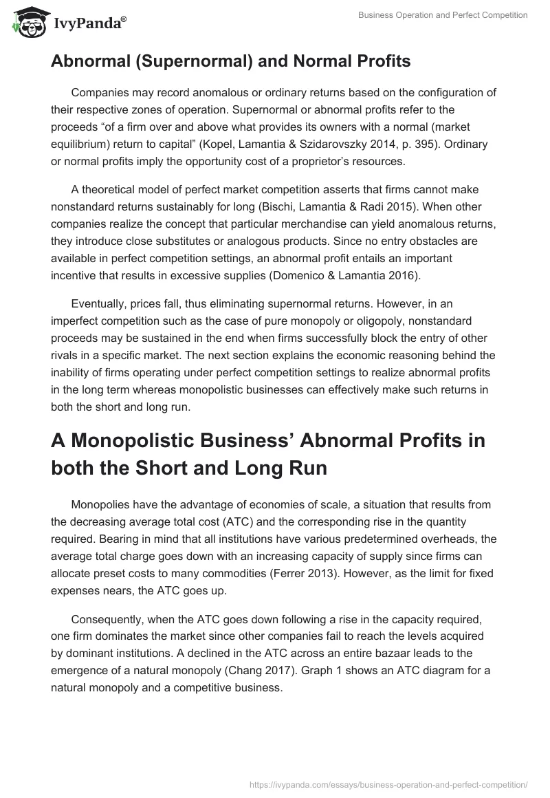 Business Operation and Perfect Competition. Page 3