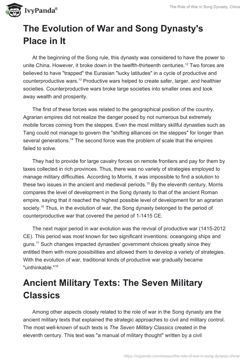 The Role of War in Song Dynasty, China. Page 3