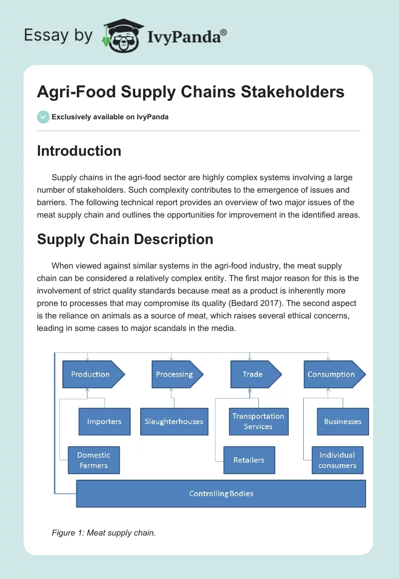 Agri-Food Supply Chains Stakeholders. Page 1