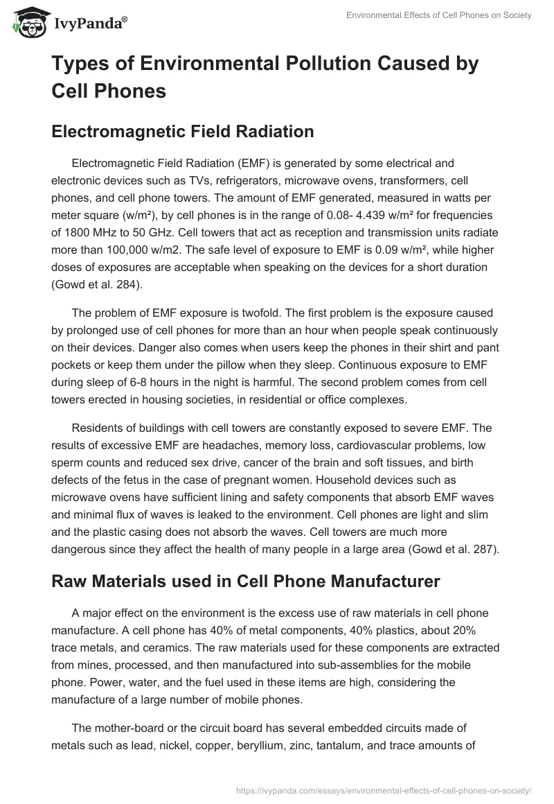 Environmental Effects of Cell Phones on Society. Page 2