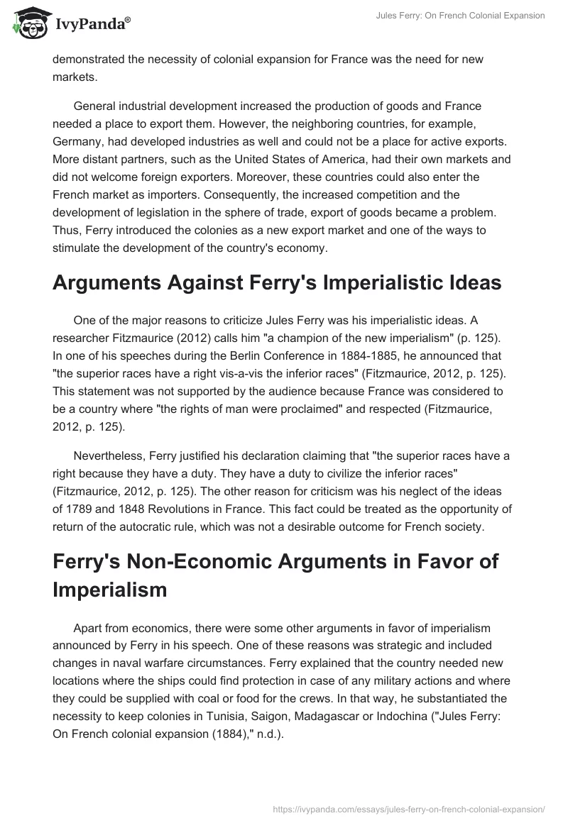 Jules Ferry: On French Colonial Expansion. Page 2