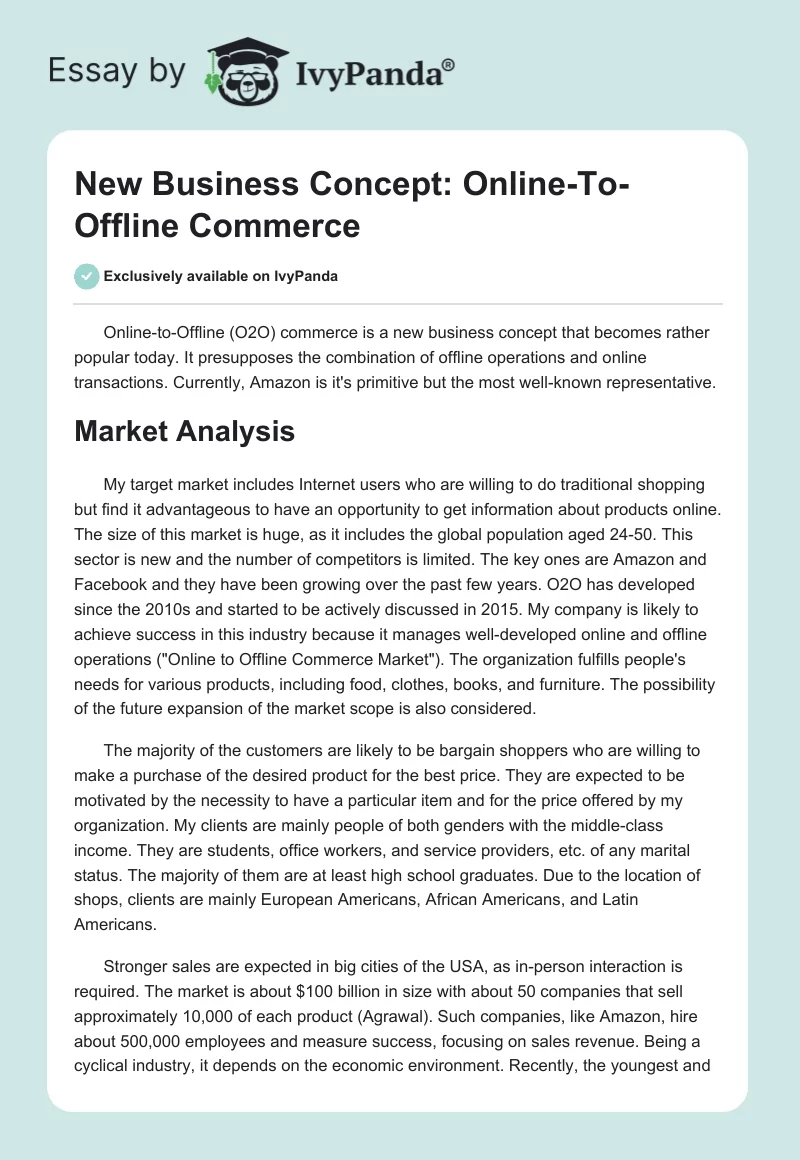 New Business Concept: Online-To-Offline Commerce. Page 1