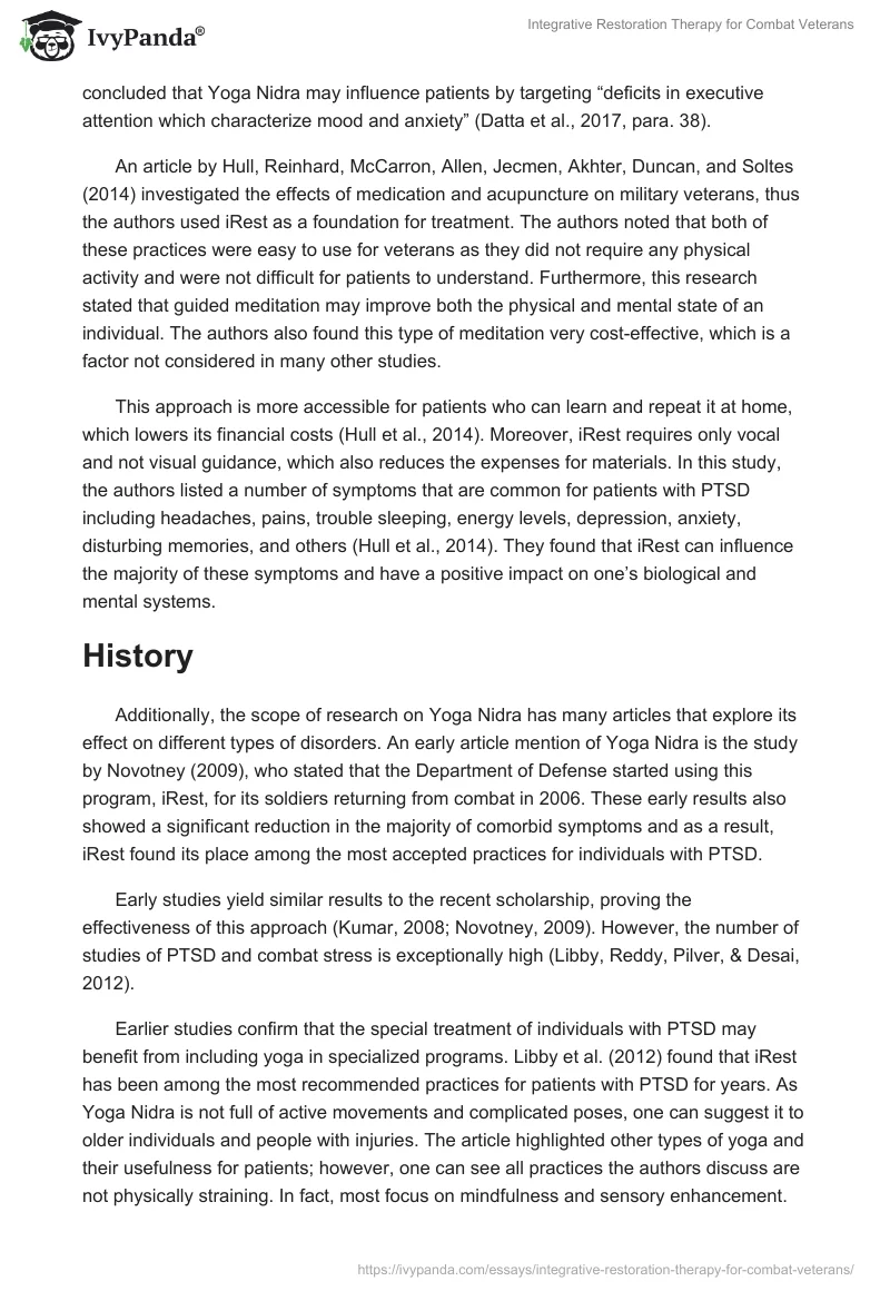 Integrative Restoration Therapy for Combat Veterans. Page 2