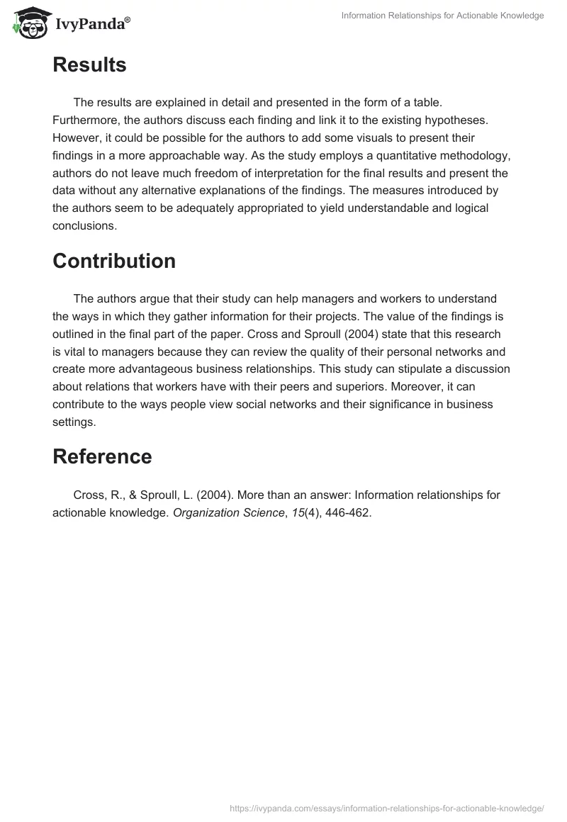 Information Relationships for Actionable Knowledge. Page 3