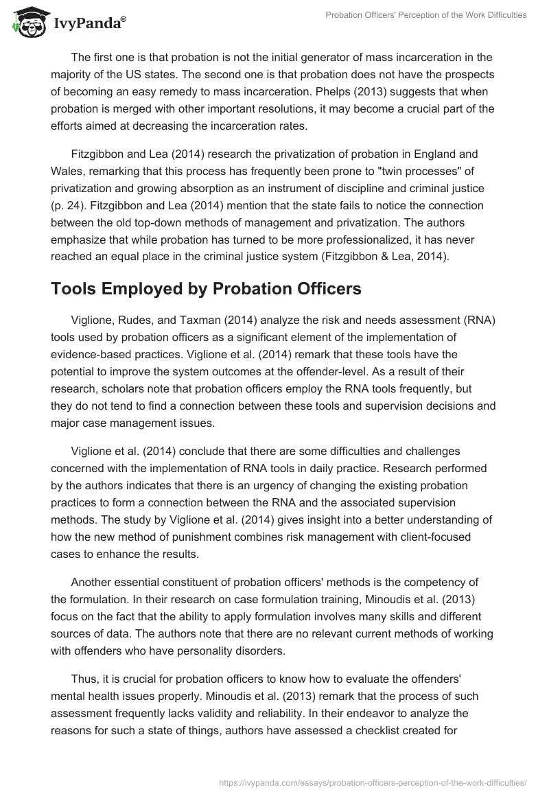 Probation Officers' Perception of the Work Difficulties. Page 4