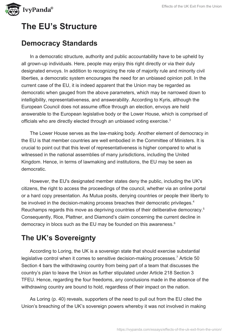 Effects of the UK Exit From the Union. Page 2