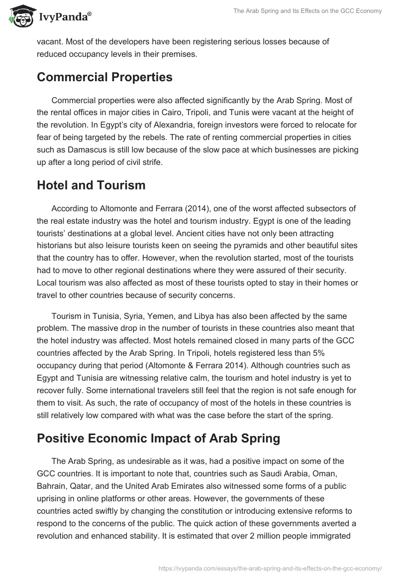 The Arab Spring and Its Effects on the GCC Economy. Page 3