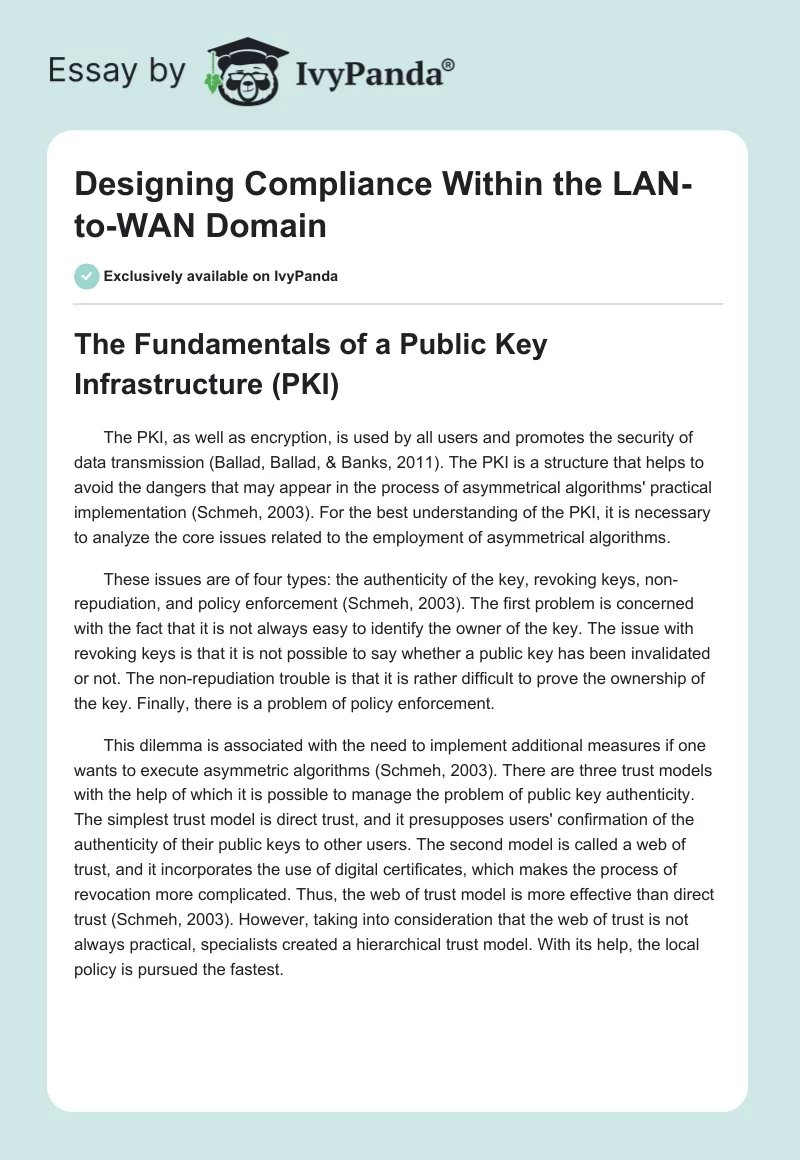 Designing Compliance Within the LAN-to-WAN Domain. Page 1