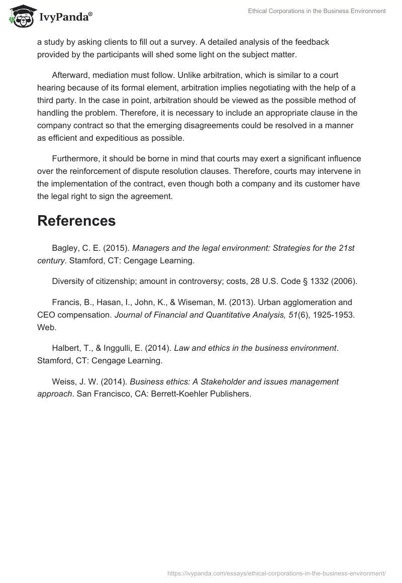 Ethical Corporations in the Business Environment. Page 3