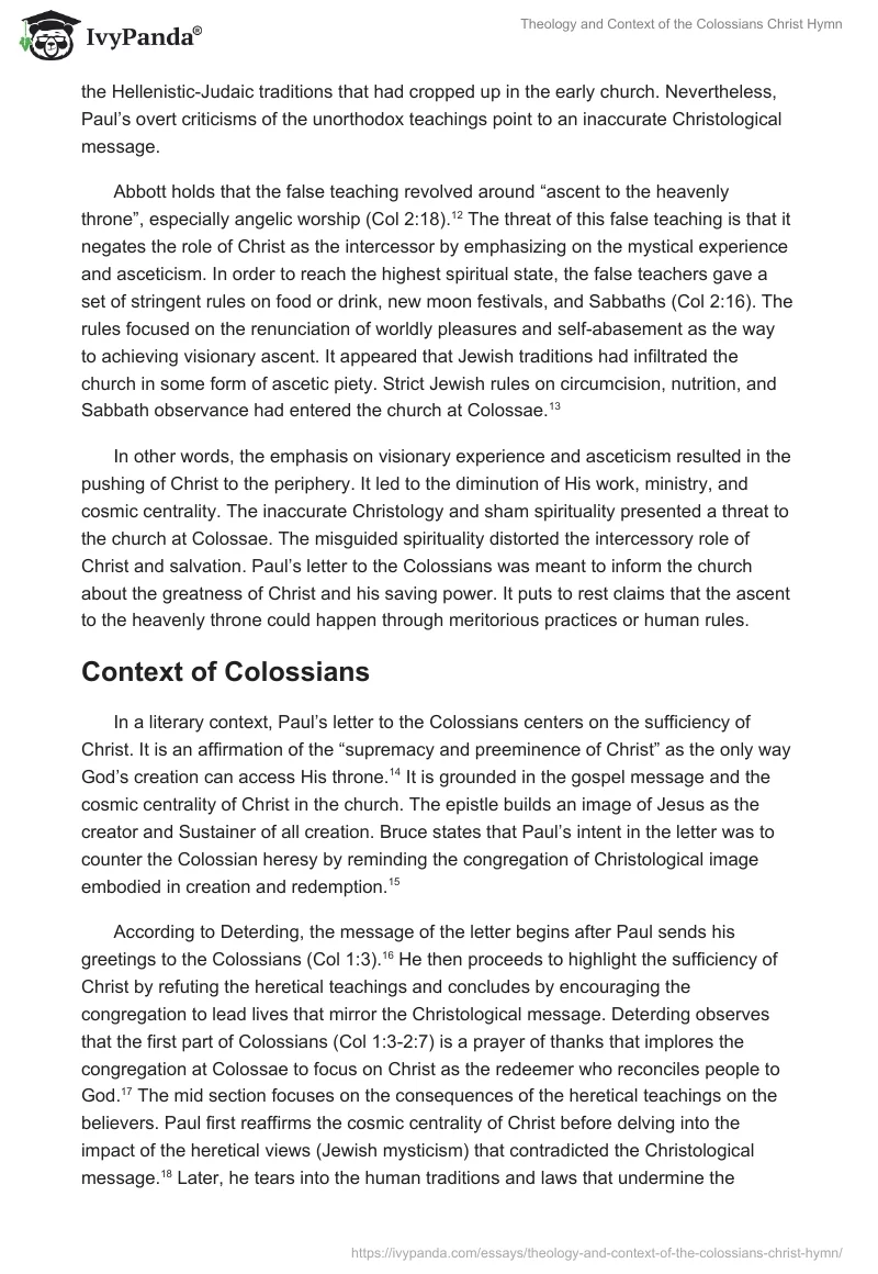 Theology and Context of the Colossians Christ Hymn. Page 3