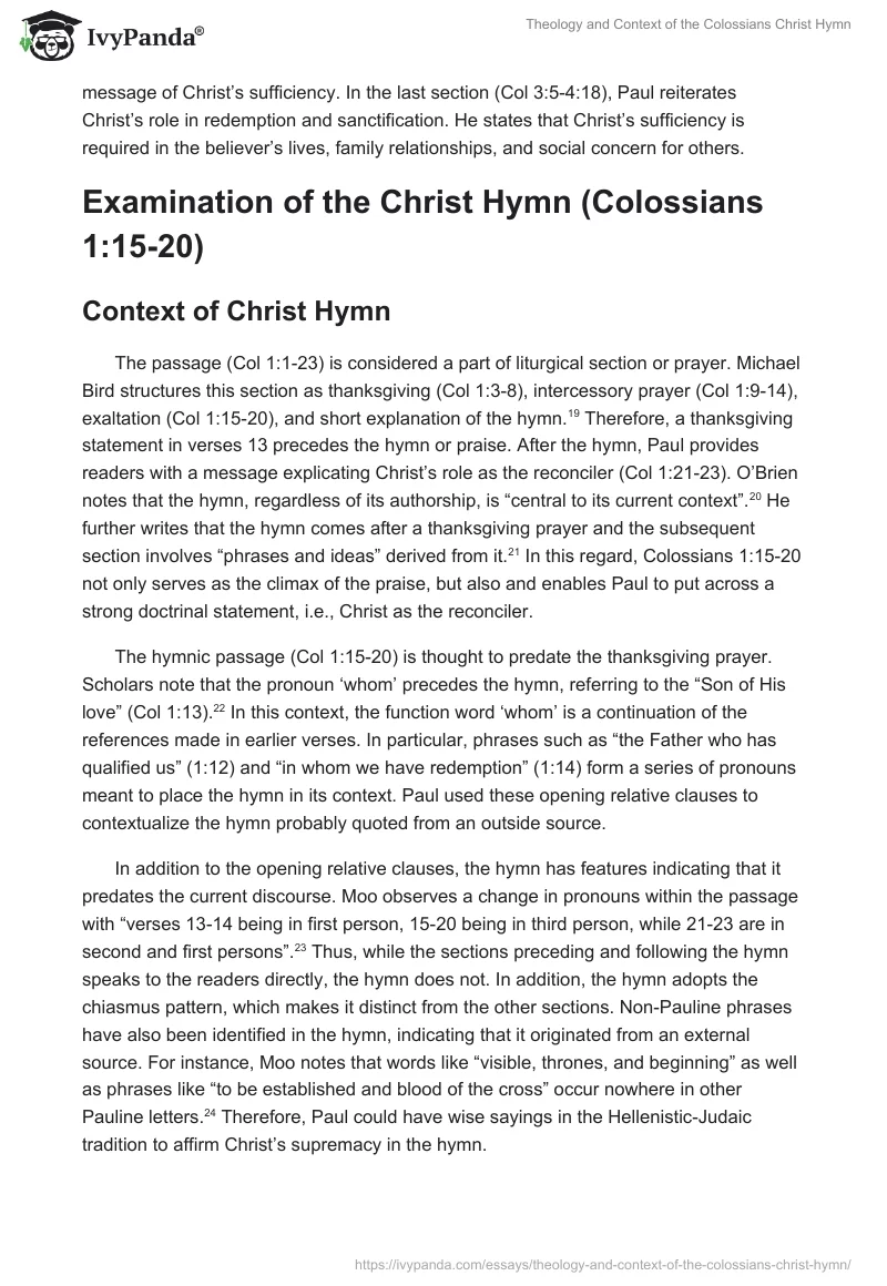Theology and Context of the Colossians Christ Hymn. Page 4