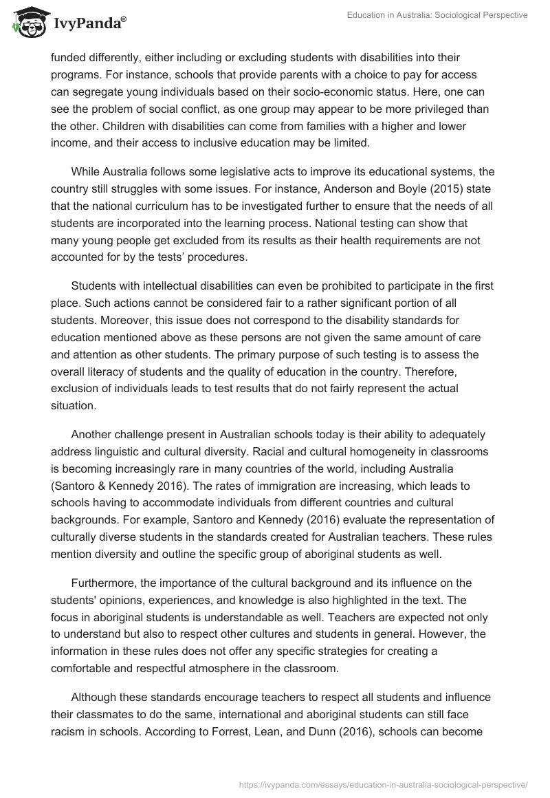 Education in Australia: Sociological Perspective. Page 2