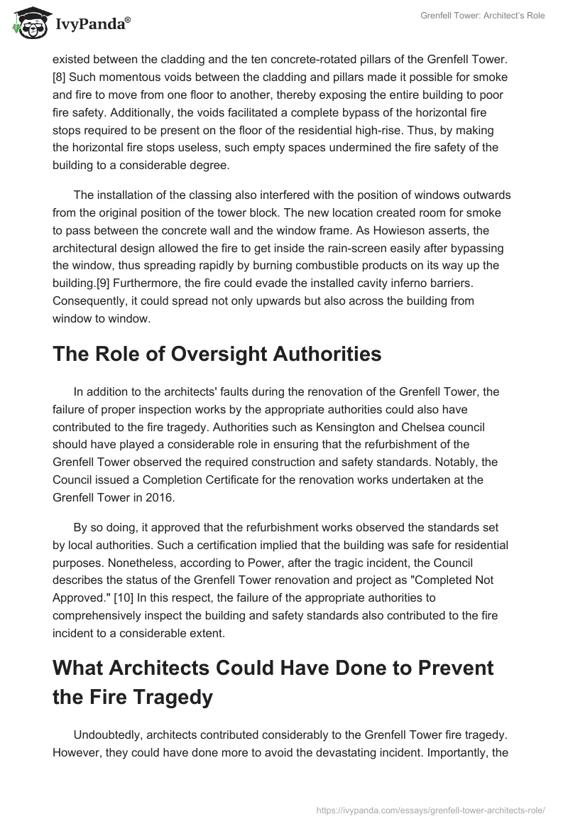 Grenfell Tower: Architect’s Role. Page 3