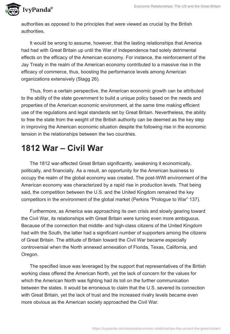 Economic Relationships: The US and the Great Britain. Page 3