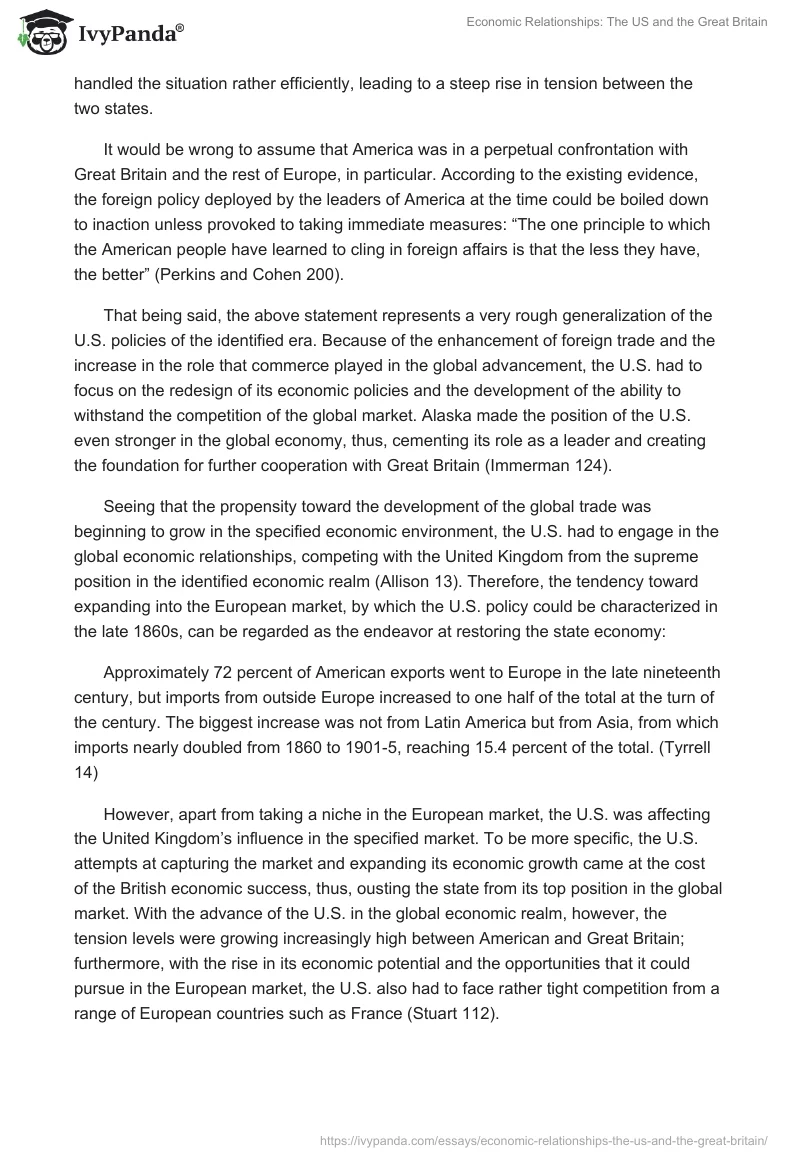 Economic Relationships: The US and the Great Britain. Page 5