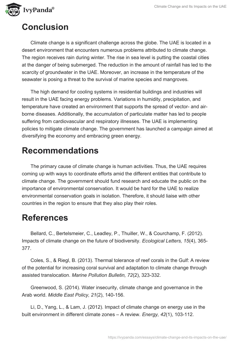 Climate Change and Its Impacts on the UAE. Page 4